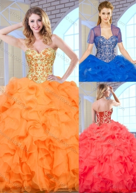 Beautiful Sweetheart Quinceanera Dresses with Beading and Ruffles