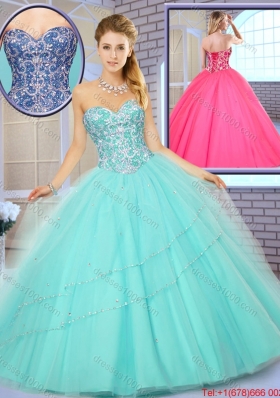 Fashionable New Style Floor Length Quinceanera Gowns with Beading