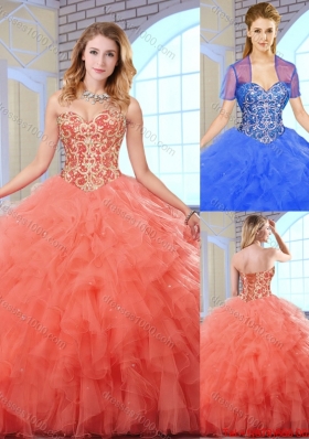 Perfect Sweetheart Quinceanera Gowns with Beading and Ruffles