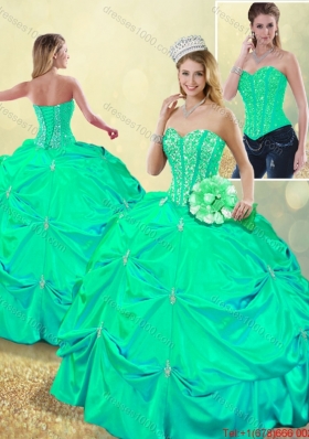 DBeautiful Beading and Pick Ups Detachable Quinceanera Dresses with Lace Up