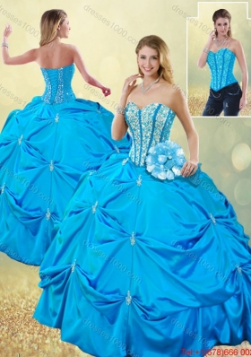 Elegant Sweetheart Detachable Quinceanera Dresses with Beading and Pick Ups