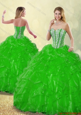 Fashionable 2016 Beading Detachable Quinceanera Dresses with Sweetheart