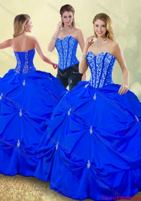 Luxurious Floor Length Detachable Quinceanera Dresses with Pick Ups