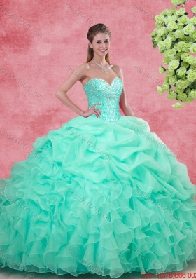 Affordable Sweetheart Apple Green Quinceanera Gowns with Beading