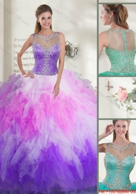 2016 Gorgeous Beaded Sweet 16 Dresses with Ruffles