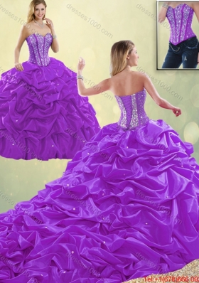 Classical Sweetheart Beading Detachable Quinceanera Dresses with Pick Ups