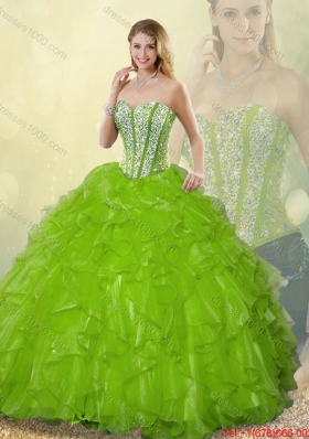 Gorgeous Sweetheart Detachable Quinceanera Dresses Beading and Ruffles