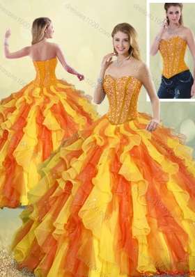Perfect Multi Color Sweetheart Quinceanera Gowns with Beading