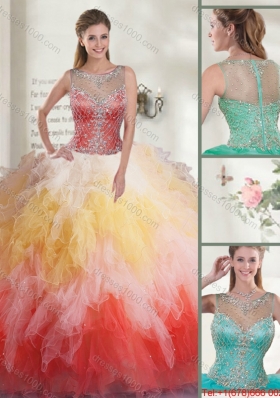 Popular Multi Color Quinceanera Dresses with Beading and Ruffles