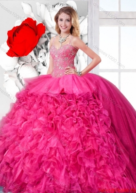 Beautiful Ball Gown Straps Sweet 16 Dresses with Beading