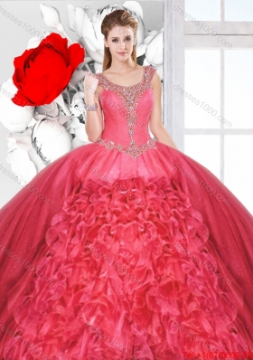 Inexpensive Scoop Sweet 16 Dresses with Beading and Ruffles