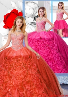 Latest Detachable Quinceanera Dresses with Beading and Ruffles