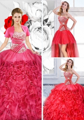 Pretty Sweetheart Detachable Quinceanera Dresses with Ruffles
