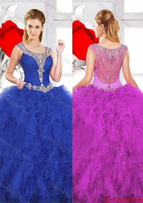 Beautiful Scoop Ruffles Quinceanera Dresses with Beading
