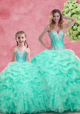 2016 Romantic Beading Princesita With Quinceanera Dresses in Apple Green