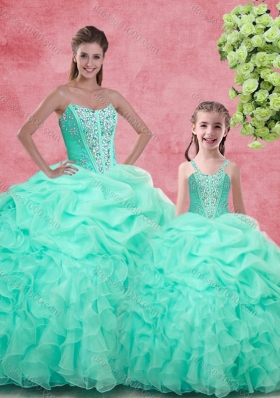 Pretty Ball Gown Sweetheart Beading Princesita With Quinceanera Dresses in Apple Green for Spring