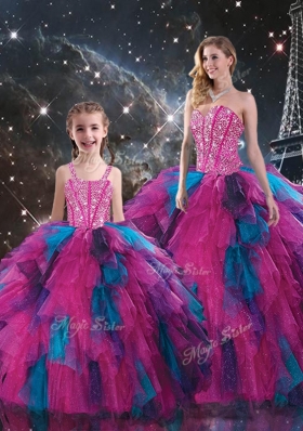 New Style Sweetheart Beading Princesita With Quinceanera Dresses in Multi Color