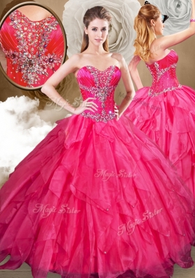 Best Sweetheart Ball Gown Sweet 16 Dresses with Beading and Ruffles