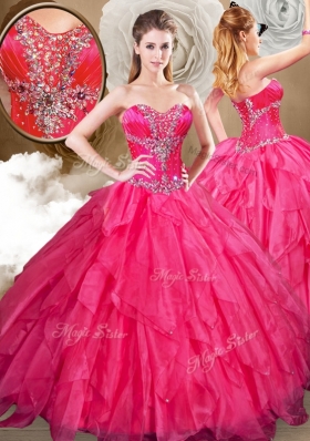 Best Sweetheart Ball Gown Sweet 16 Dresses with Beading and Ruffles