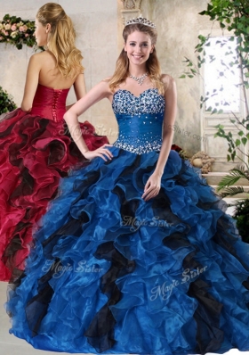 Top Selling Ball Gown Multi Color Sweet 16 Dresses with Beading and Ruffles