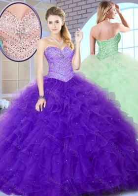 Brand New Style Ball Gown Sweet 16 Gowns with Beading and Ruffles