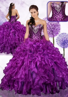 Fashionable Ball Gown Sweet 16 Dresses with Ruffles and Sequins