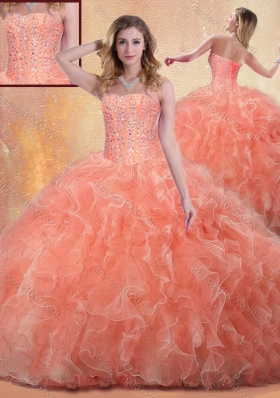 Beautiful Ball Gown Sweet 16 Gowns with Beading and Ruffles