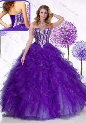 Most Popular Sweetheart Quinceanera Gowns with Beading and Ruffles