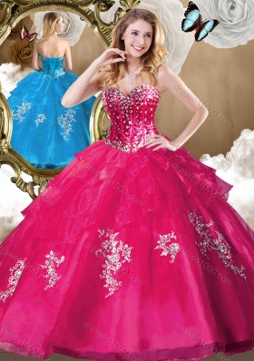 Popular Beading Quinceanera Gowns with Appliques for 2016