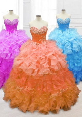 New Style Sweetheart Quinceanera Gowns with Beading and Ruffles
