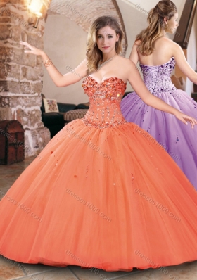 Designer Big Puffy Tulle Beaded Bodice Sweet 16 Dress