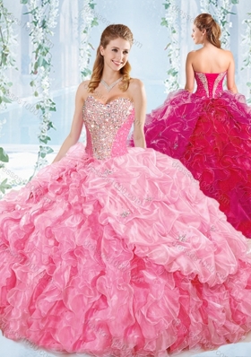 Best Selling Sweetheart Quinceanera Dress with Beaded Bodice and Ruffles