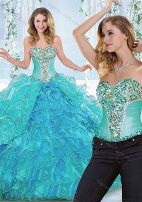 Luxurious Really Puffy Rhinestoned and Ruffled Detachable Sweet 16 Dress