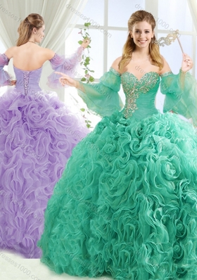 Exquisite Beaded Big Puffy Detachable Quinceanera Dresses with Brush Train