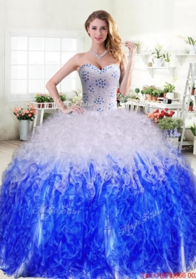 Popular Ball Gown Beaded Bodice Quinceanera Dress in Two Tone