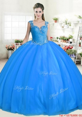 Modern See Through Back Puffy Skirt Quinceanera Dress with Straps
