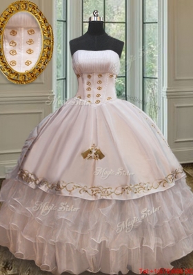 New Embroideried and Ruffled Layers Quinceanera Dress in Organza and Taffeta