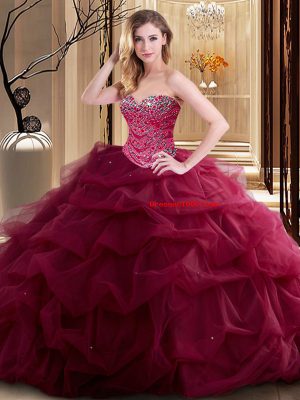 Super Sleeveless Lace Up Floor Length Beading and Ruffles 15th Birthday Dress
