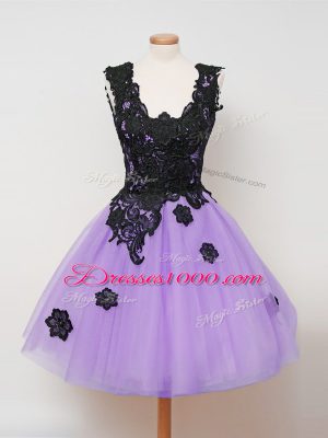 Straps Sleeveless Zipper Quinceanera Dama Dress Lilac Tulle