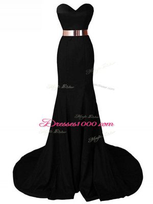 Admirable Black Sweetheart Neckline Belt Homecoming Dress Sleeveless Lace Up