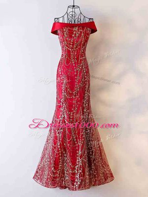 Artistic Floor Length Wine Red Chiffon Sleeveless Beading