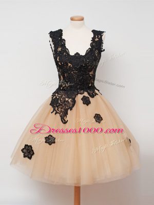 Glamorous Straps Sleeveless Tulle Vestidos de Damas Lace Zipper