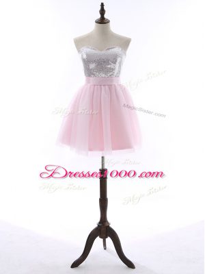Sleeveless Sequins and Bowknot Zipper Custom Made