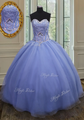 Lavender 15th Birthday Dress Military Ball and Sweet 16 and Quinceanera and For with Beading Sweetheart Sleeveless Lace Up