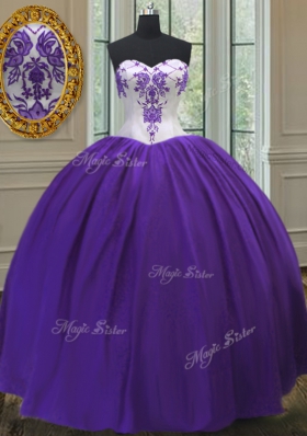 Fabulous Eggplant Purple 15th Birthday Dress Military Ball and Sweet 16 and Quinceanera and For with Beading Sweetheart Sleeveless Lace Up