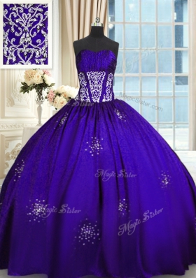 Admirable Purple Lace Up Sweet 16 Dresses Beading and Appliques and Ruching Sleeveless Floor Length