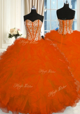 Stylish Floor Length Red Quinceanera Gowns Sweetheart Sleeveless Lace Up