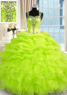 Trendy Sleeveless Beading and Ruffles Floor Length Sweet 16 Dresses