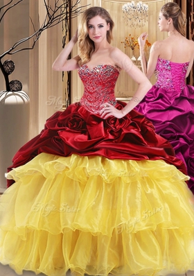 Exquisite Floor Length Lace Up Quinceanera Gowns Multi-color and In for Military Ball and Sweet 16 and Quinceanera with Beading and Ruffles