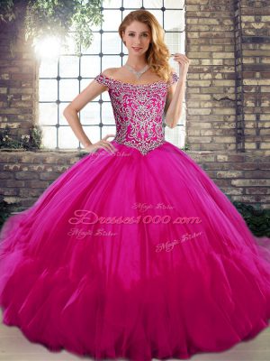 Sleeveless Lace Up Floor Length Beading and Ruffles Quinceanera Dress